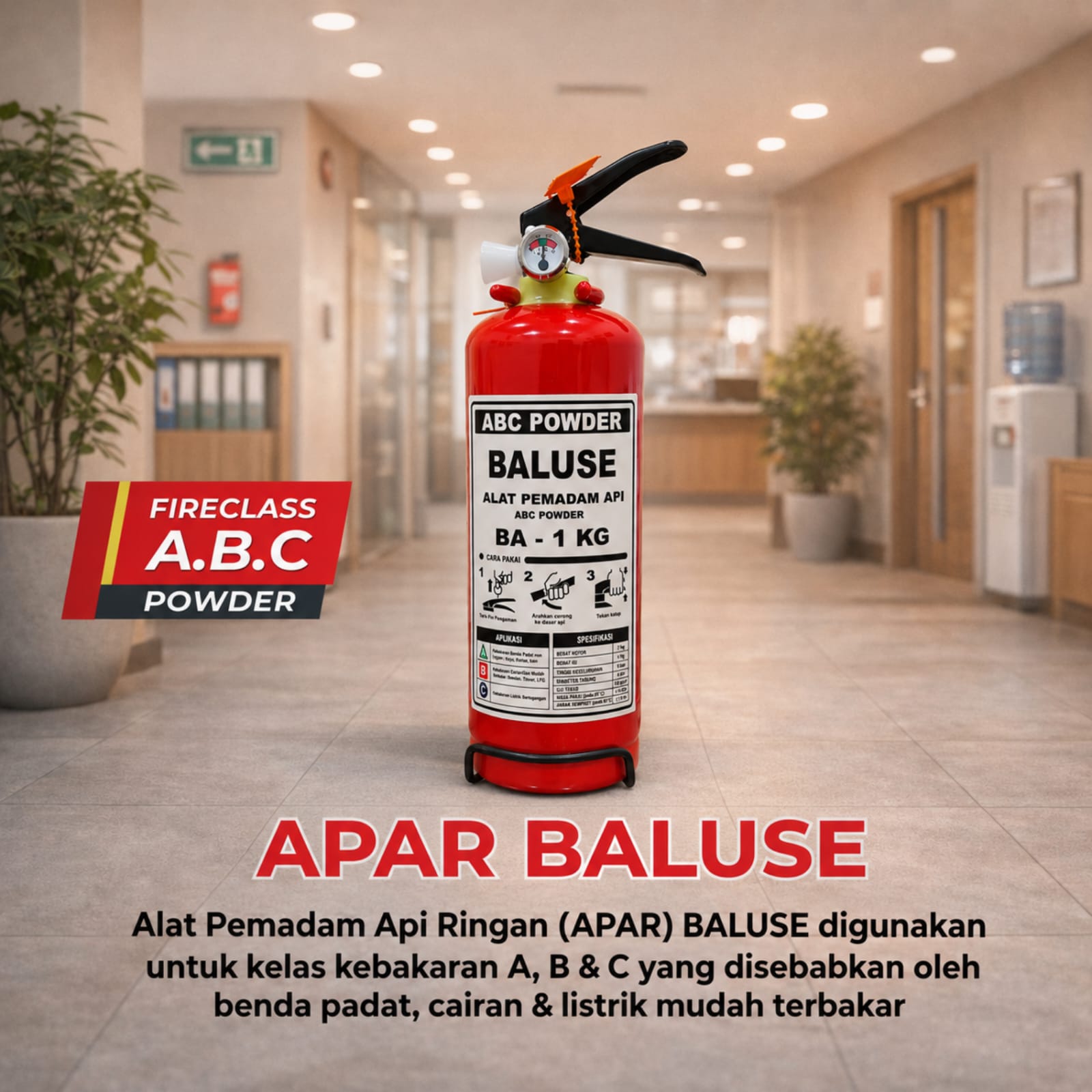 Alat Pemadam Api APAR BALUSE 1 Kg Dry Chemical Powder ABC
